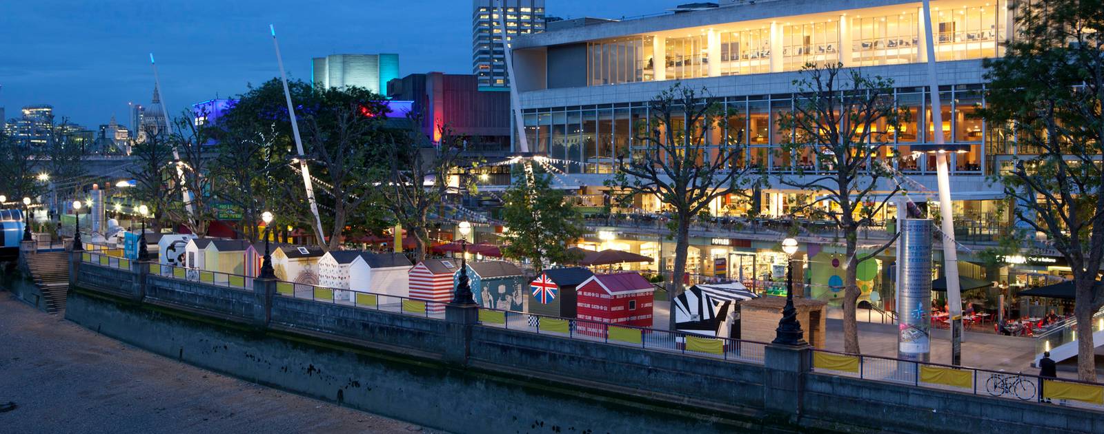 Royal Festival Hall, Southbank Centre Evening view of the Royal Festival Hall at the Southbank Centre